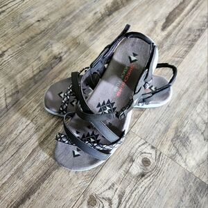 Skechers Reggae Slim Vacay Memory Foam Grey Sandals for Women